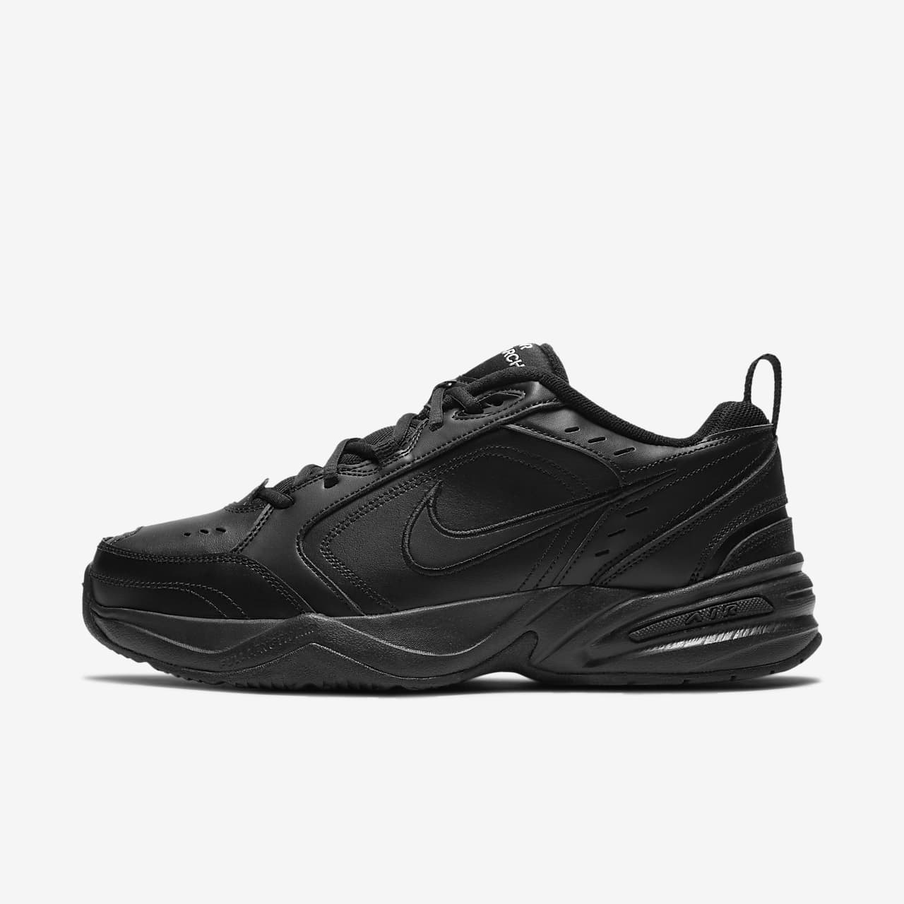 nike air monarch iv black red